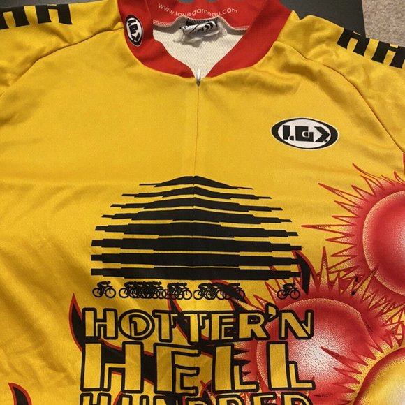 Hotter'n Hell Hundred Louis Garneau SS 3/4 Zip Cycling Jersey XXL B12-14 - Picture 1 of 4